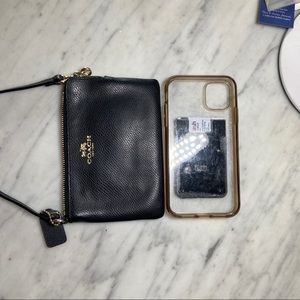 COACH BLACK WRISTLET WITH GOLD ACCENTS